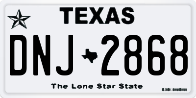 TX license plate DNJ2868