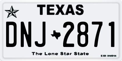 TX license plate DNJ2871