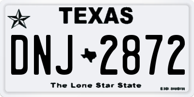 TX license plate DNJ2872