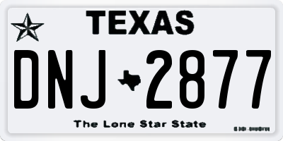 TX license plate DNJ2877