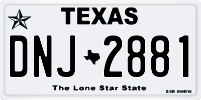 TX license plate DNJ2881