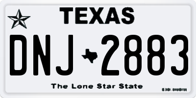 TX license plate DNJ2883