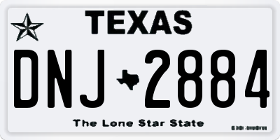 TX license plate DNJ2884