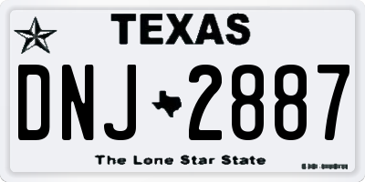 TX license plate DNJ2887