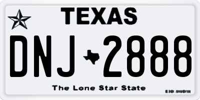 TX license plate DNJ2888
