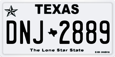TX license plate DNJ2889
