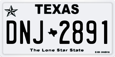TX license plate DNJ2891