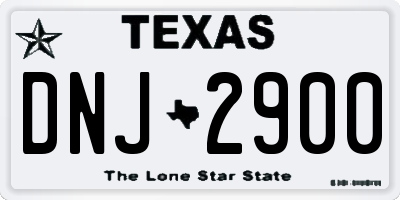 TX license plate DNJ2900