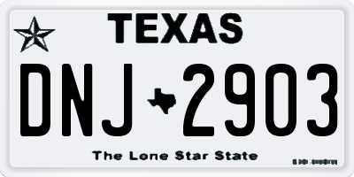TX license plate DNJ2903