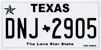 TX license plate DNJ2905