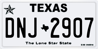TX license plate DNJ2907