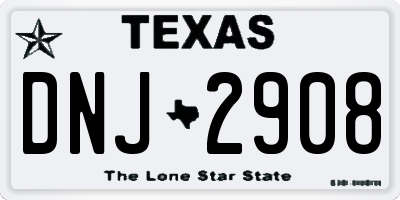 TX license plate DNJ2908
