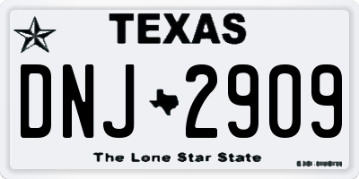 TX license plate DNJ2909