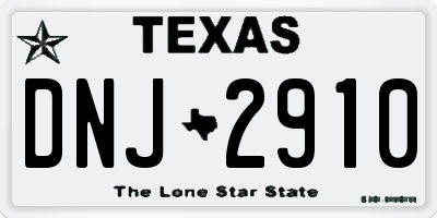 TX license plate DNJ2910