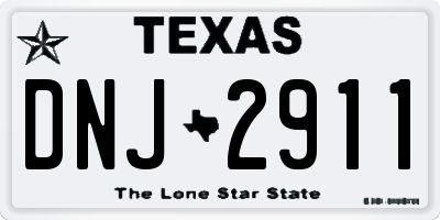 TX license plate DNJ2911
