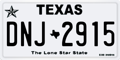 TX license plate DNJ2915