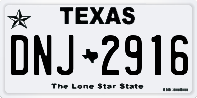 TX license plate DNJ2916
