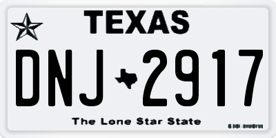 TX license plate DNJ2917