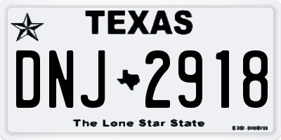 TX license plate DNJ2918