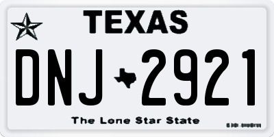 TX license plate DNJ2921