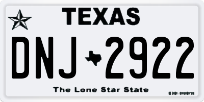 TX license plate DNJ2922