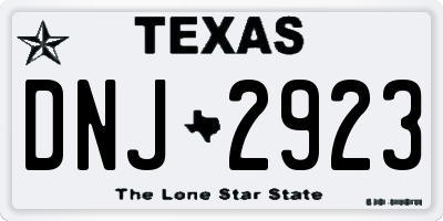 TX license plate DNJ2923
