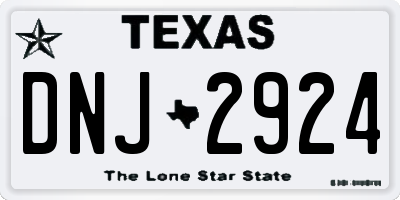 TX license plate DNJ2924