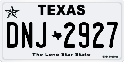TX license plate DNJ2927