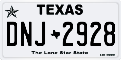 TX license plate DNJ2928