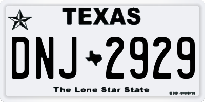 TX license plate DNJ2929