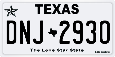 TX license plate DNJ2930