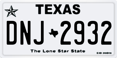 TX license plate DNJ2932