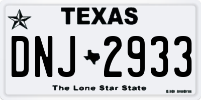 TX license plate DNJ2933