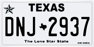 TX license plate DNJ2937