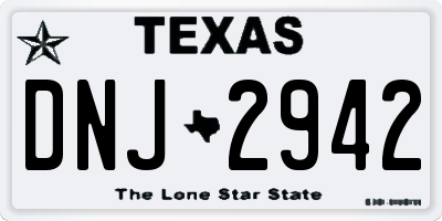 TX license plate DNJ2942