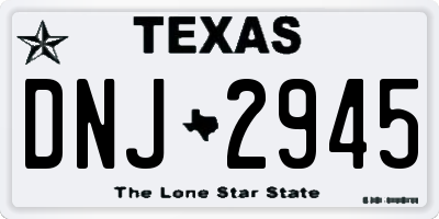 TX license plate DNJ2945