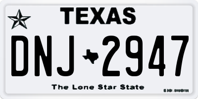 TX license plate DNJ2947