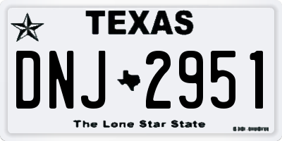 TX license plate DNJ2951