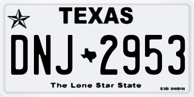 TX license plate DNJ2953