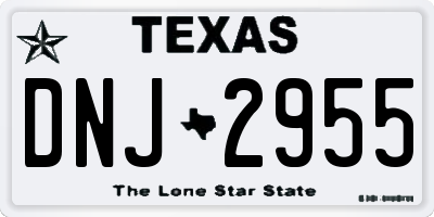TX license plate DNJ2955