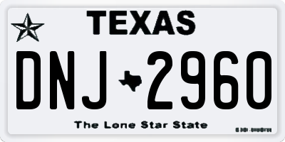 TX license plate DNJ2960