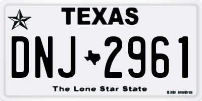 TX license plate DNJ2961