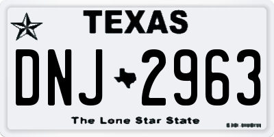 TX license plate DNJ2963