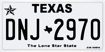 TX license plate DNJ2970