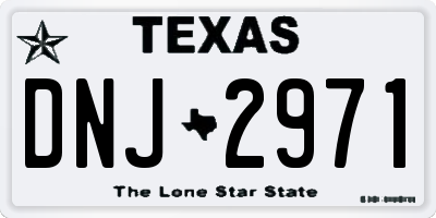 TX license plate DNJ2971