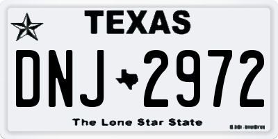 TX license plate DNJ2972