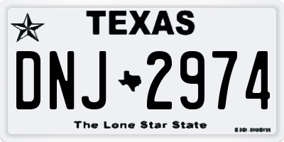 TX license plate DNJ2974