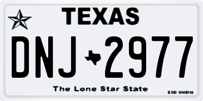 TX license plate DNJ2977