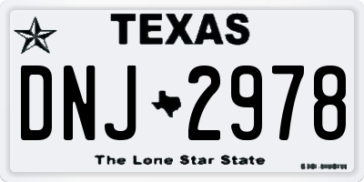 TX license plate DNJ2978