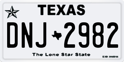 TX license plate DNJ2982